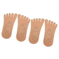 thumbnail image 1 of Unique Bargains 2 Pair Yoga Socks Five Toe Socks Non Slip Pilates Barre Ballet Socks Beige for Women with Grips, 1 of 6