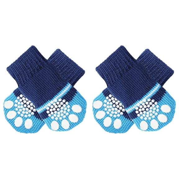 Unique Bargains 2 Pairs Anti-Slip Dog Socks Strong Grips Dog Paw Protection Pet Apparel