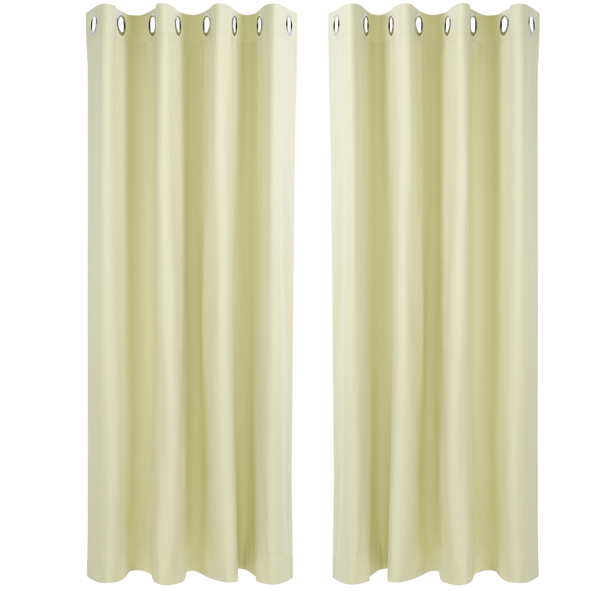 Unique Bargains 2 Panels Bedroom Waterproof 100% Blackout Curtains Beige 42"Wx63"L