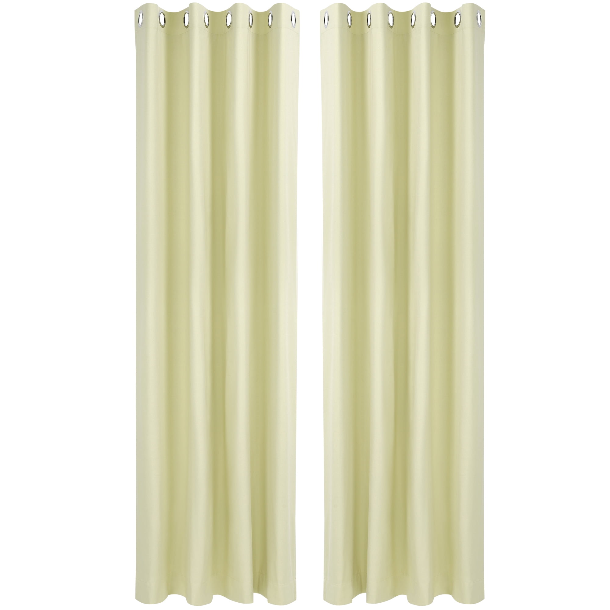 Unique Bargains 2 Panels Bedroom Waterproof 100% Blackout Curtains Beige 42"Wx84"L