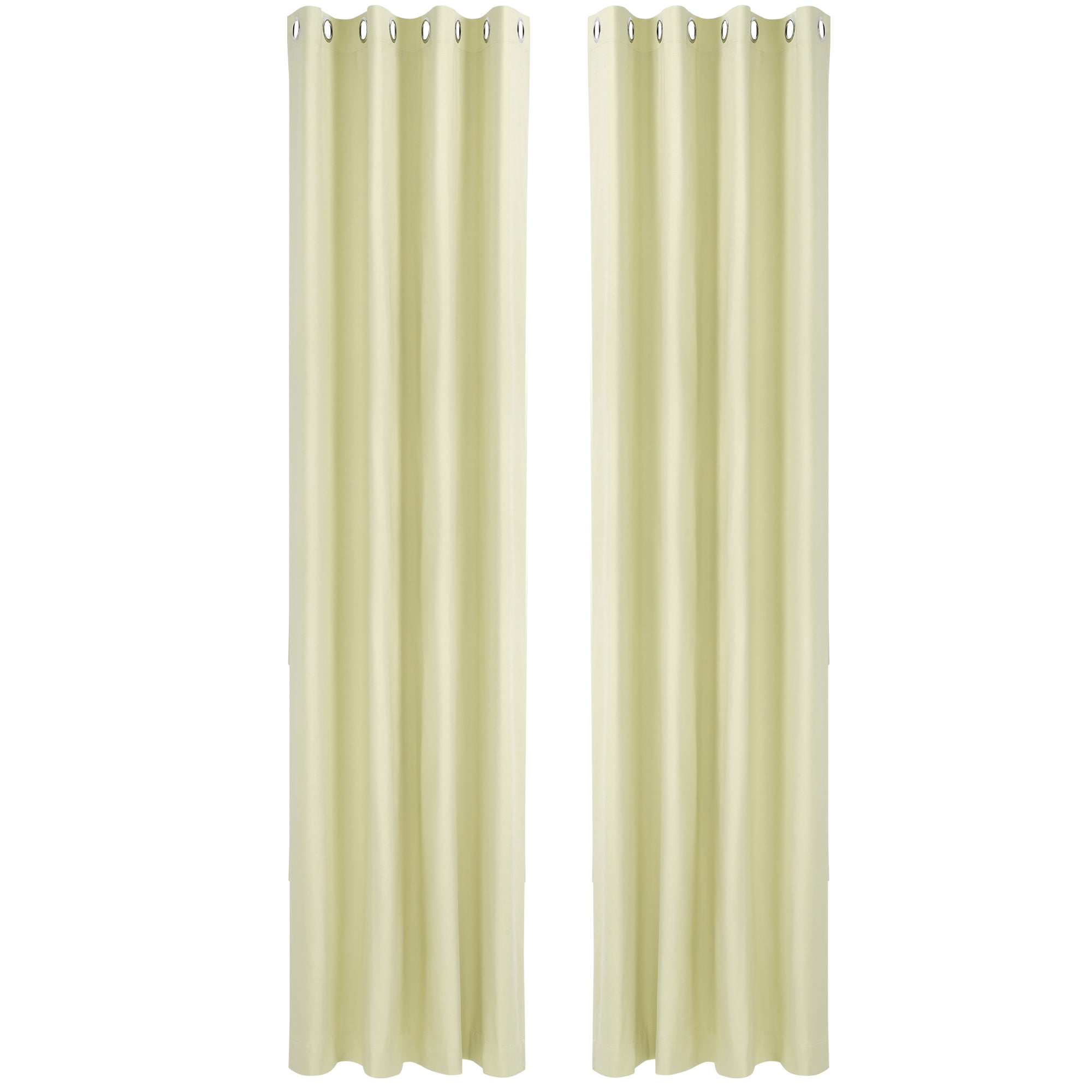 Unique Bargains 2 Panels Bedroom Waterproof 100% Blackout Curtains Beige 52"Wx108"L