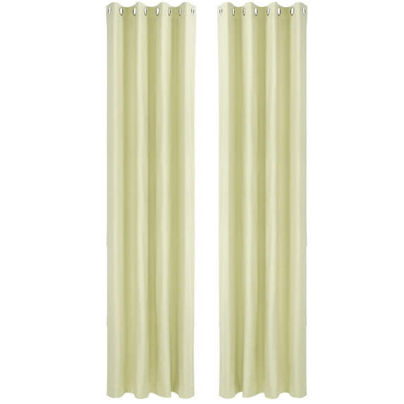 Unique Bargains 2 Panels Bedroom Waterproof 100% Blackout Curtains Beige 52"Wx108"L