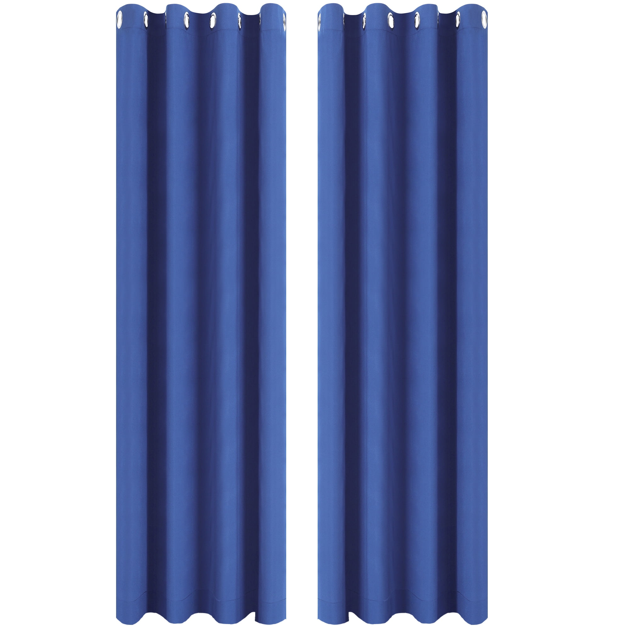 Unique Bargains 2 Panels Bedroom Waterproof 100% Blackout Curtains Dark Blue 42"Wx84"L