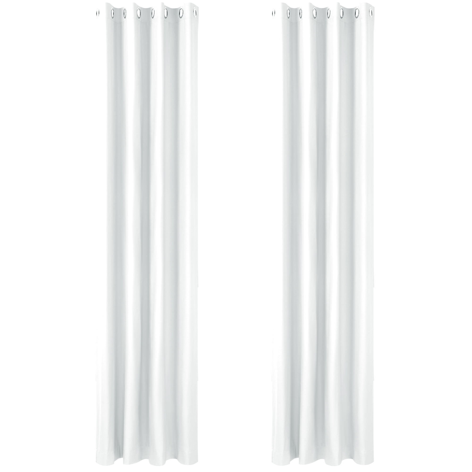 Unique Bargains 2 Panels Bedroom Waterproof 100% Blackout Curtains White 52"Wx108"L