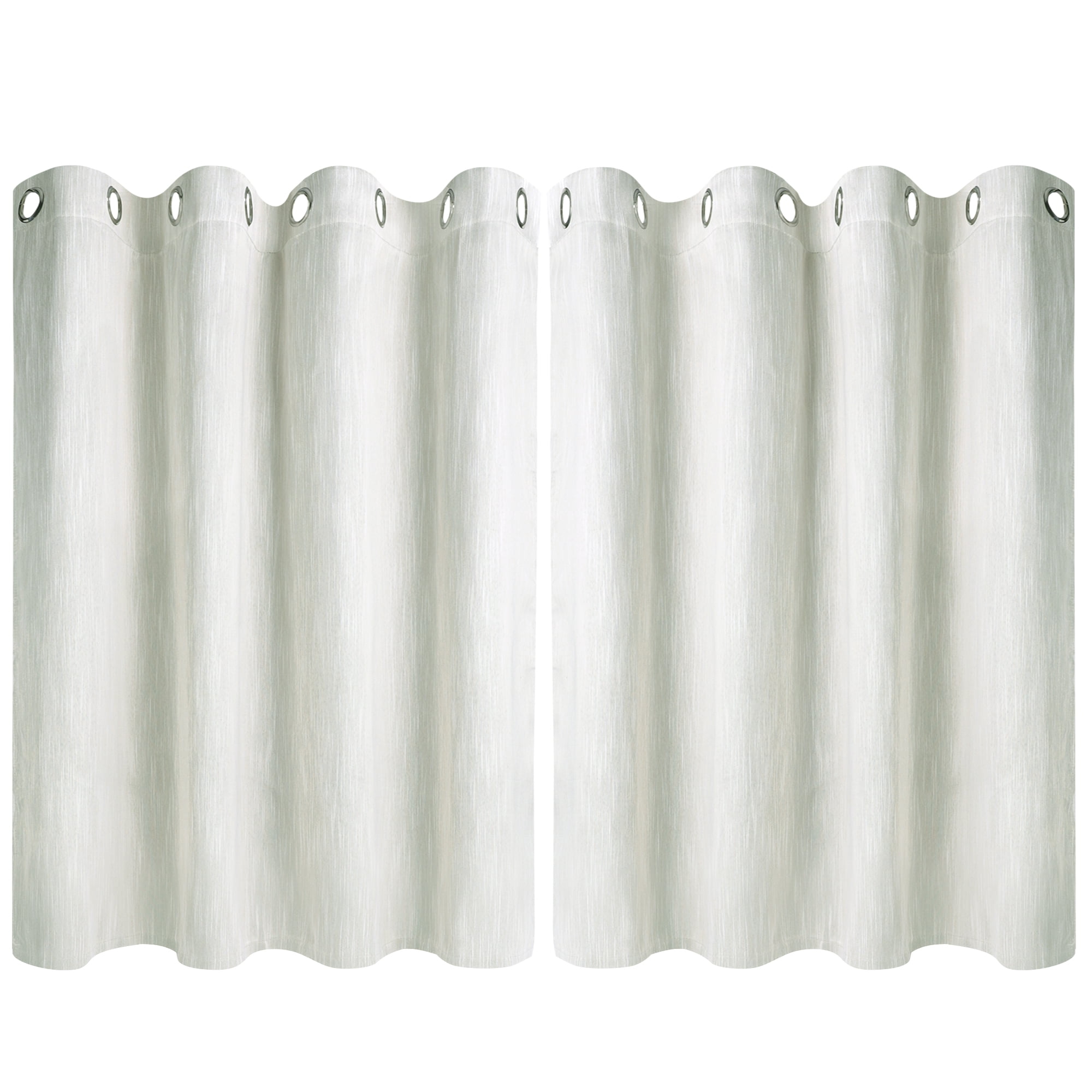 Unique Bargains 2 Panels Kitchen Linen Look Blackout Curtains Beige 52