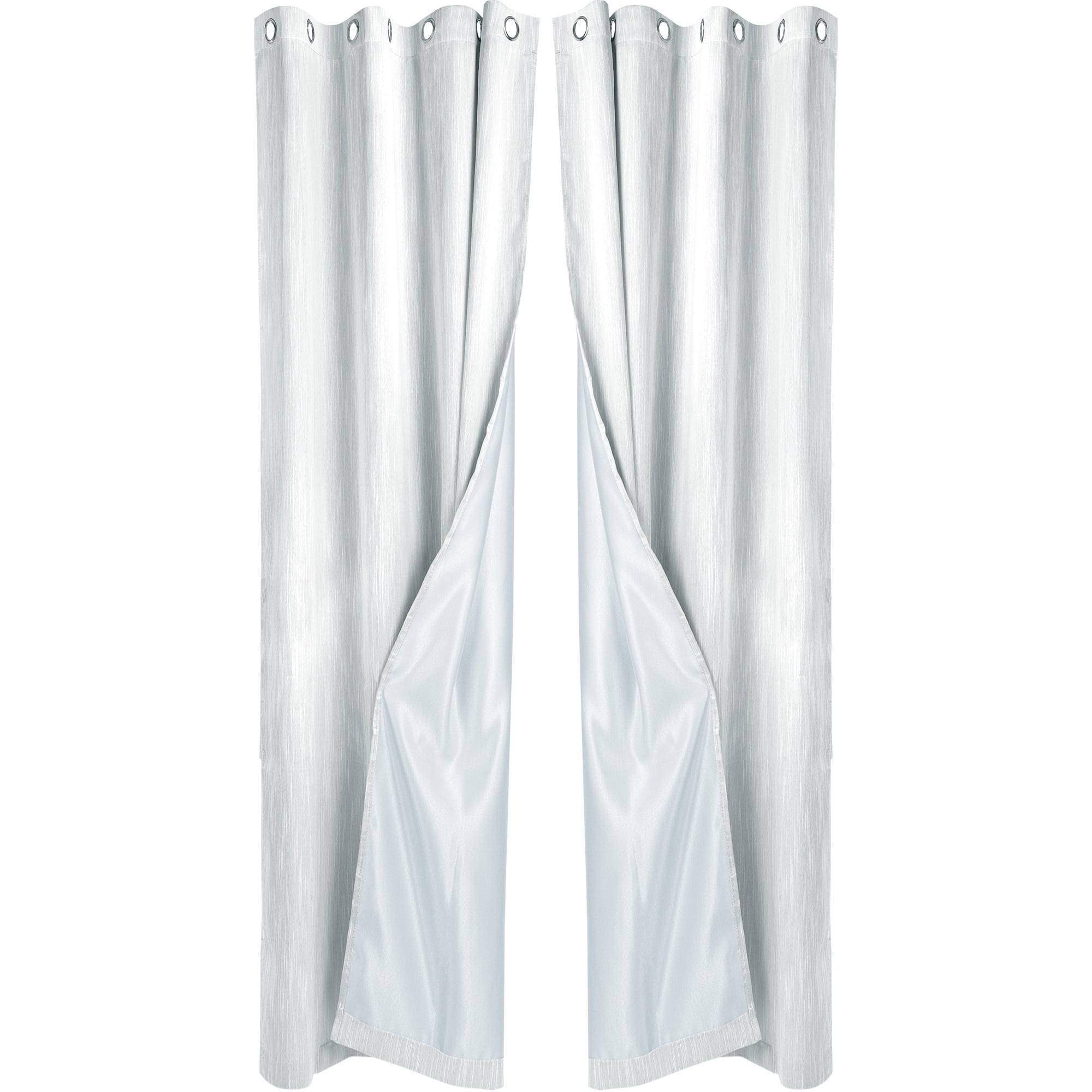 Unique Bargains 2 Panels Linen Look Blackout Curtains for Bedroom Light