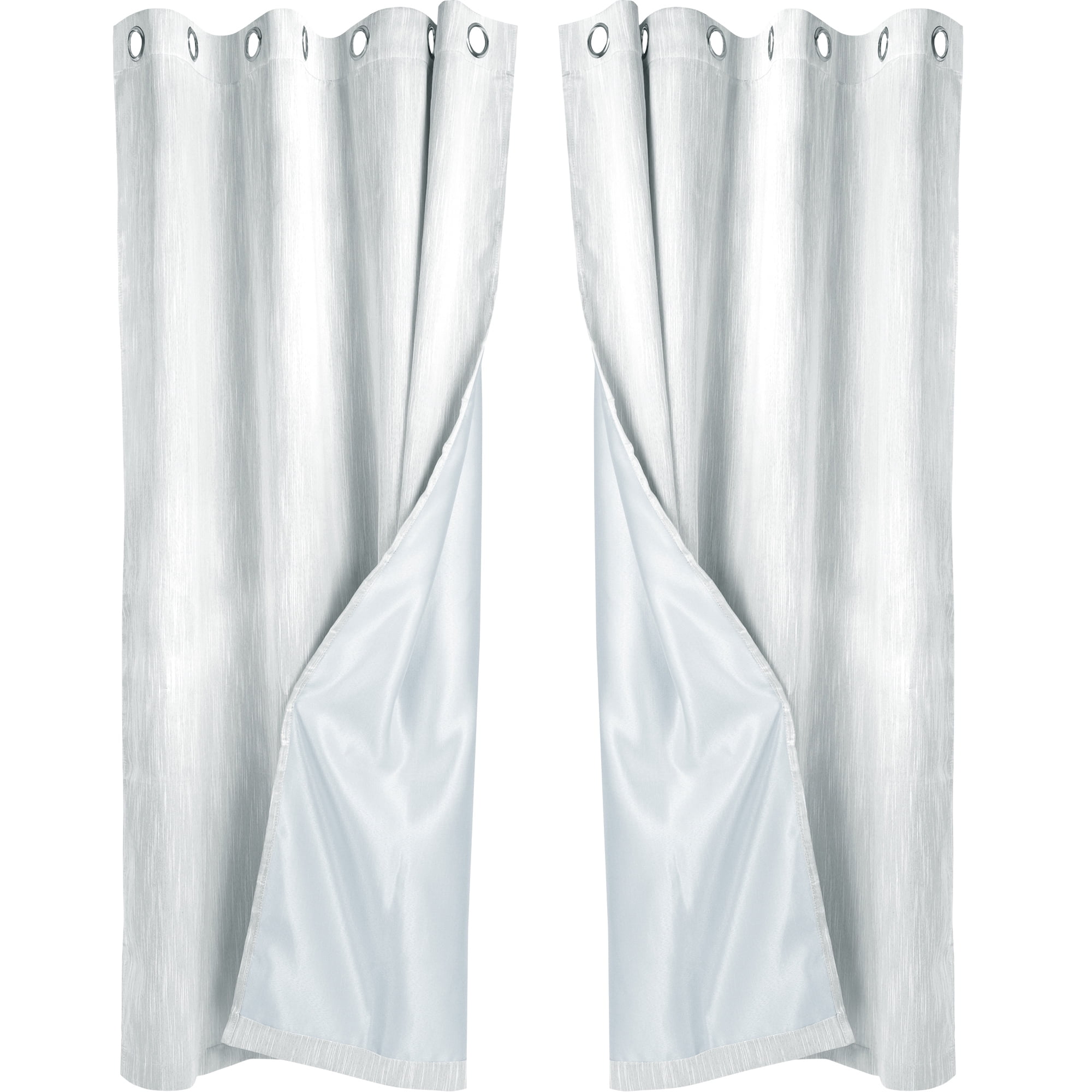 Unique Bargains 2 Panels Linen Look Blackout Curtains for Bedroom Light
