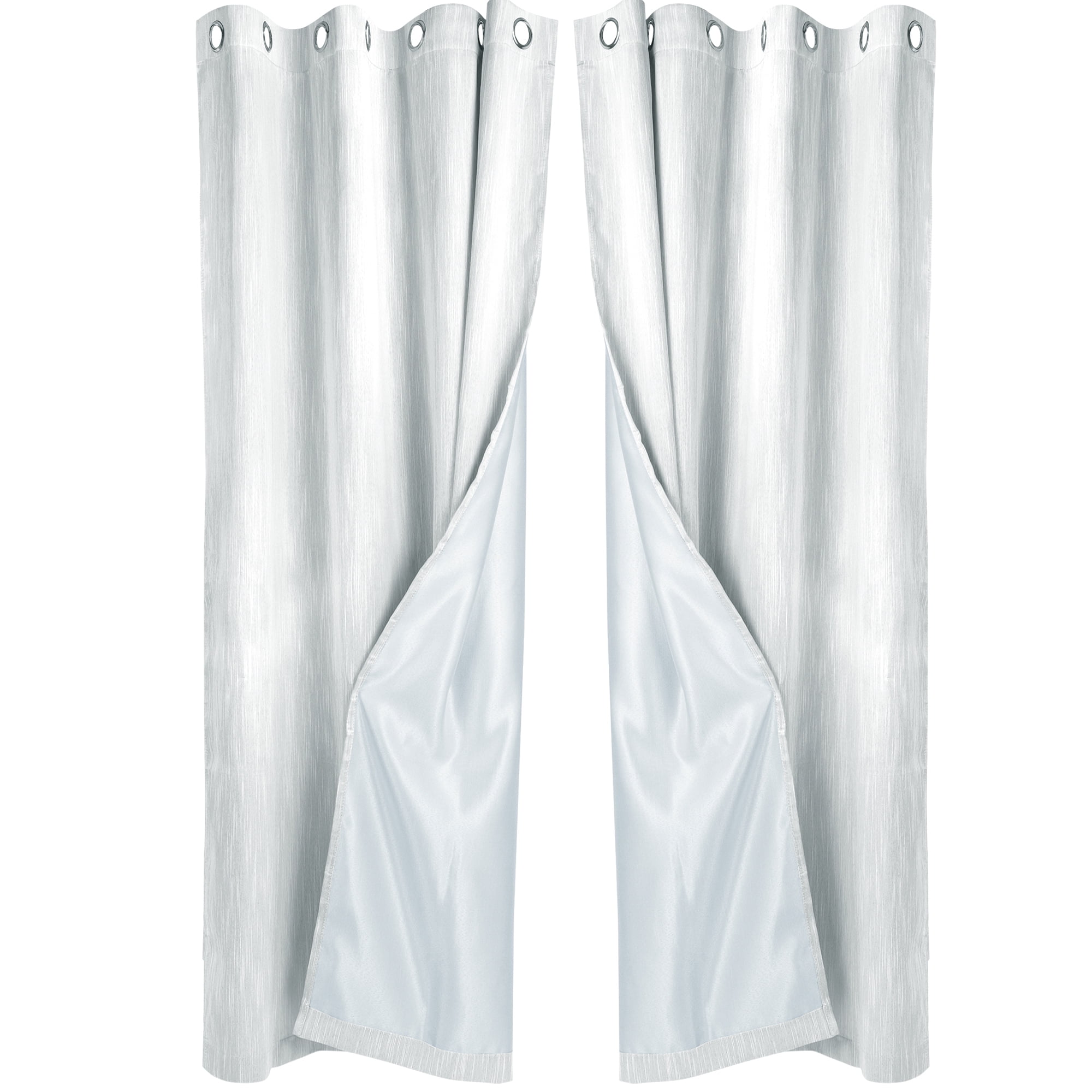 Unique Bargains 2 Panels Linen Look Blackout Curtains for Bedroom Light