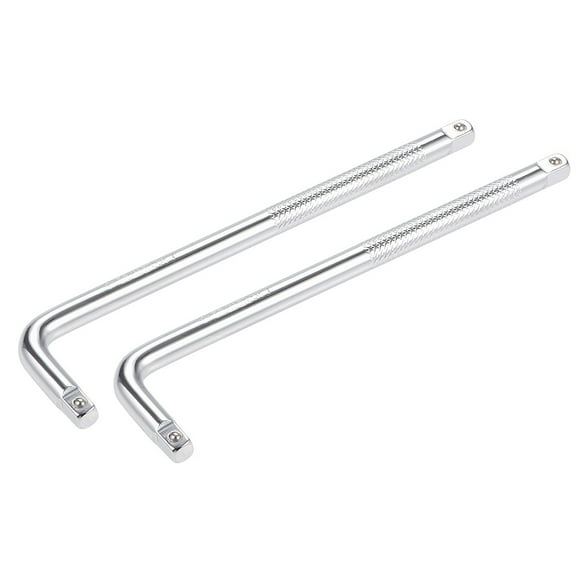 Unique Bargains 2 Pcs 1/4" Drive Socket Breaker L Shape Extension Bar Wrench, CR-V Steel