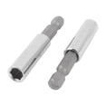 thumbnail image 1 of Unique Bargains 2 Pcs 1/4" Hex Shank 6.5mm Hexagon Socket Driver Bit Nut Adapter 60mm Length Metal, 1 of 1