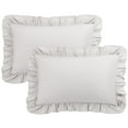 thumbnail image 1 of Unique Bargains 2 Pcs 100% Cotton Envelope Closure Ruffled Pillowcases Isabelline Standard, 1 of 8