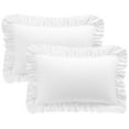 thumbnail image 1 of Unique Bargains 2 Pcs 100% Cotton Envelope Closure Ruffled Pillowcases White Standard, 1 of 8