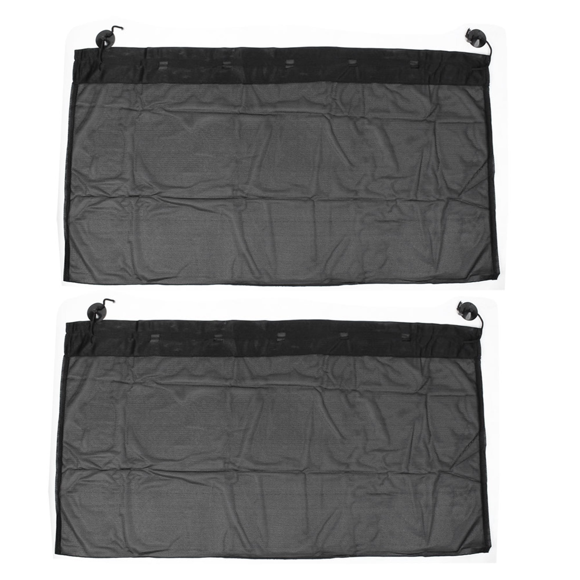 Unique Bargains 2 Pcs 100cm x 50cm Auto Car Window Side Folding Sun Shade Black