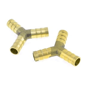 Unique Bargains 2 Pcs 10mm Brass 3 Way Y Shaped Fuel Hose Connector Joiner