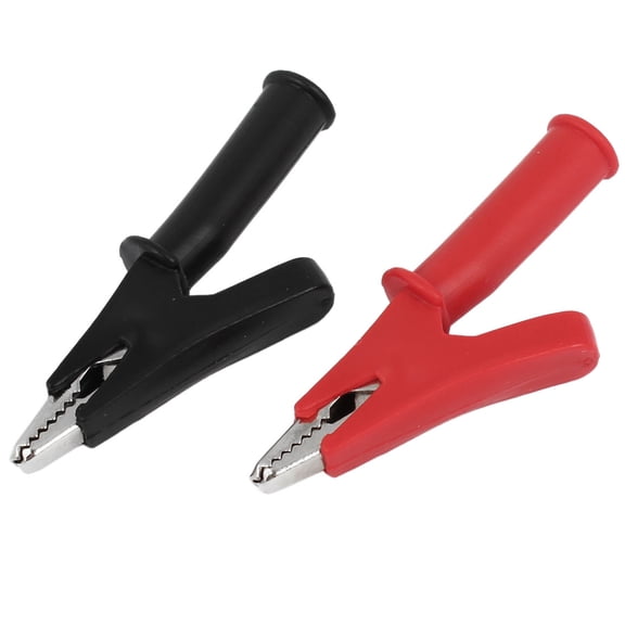 Unique Bargains 2 Pcs 10mm Jaw Open Width Insulated Alligator Clips Test Clamps 55mm