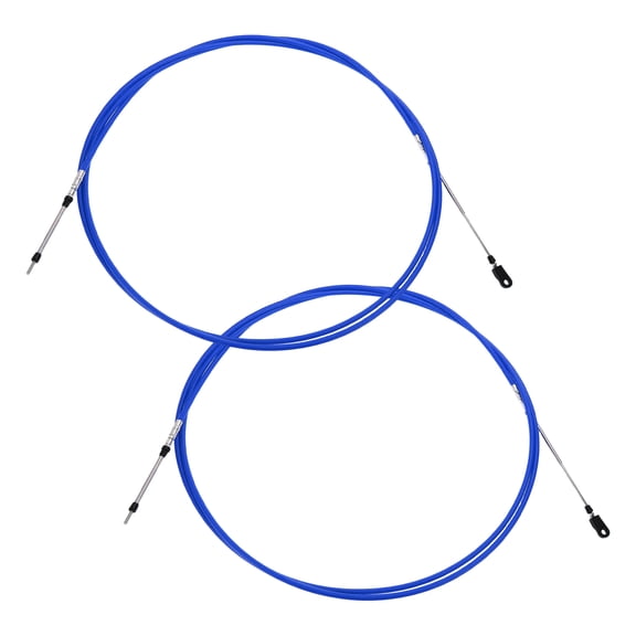 Unique Bargains 2 Pcs 15 ft Boat Throttle Shift Control Cable Marine Outboard Remote Cable for Yamaha Replace Blue