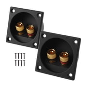 Unique Bargains 2 Pcs 2.2 Inch Speaker Box Terminal with Binding Post 2-Way Speaker Terminals Screw Type Subwoofer Box Terminal Banana Plug for DIY Home Car Stereo