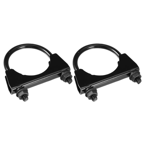 Unique Bargains 2 Pcs 2.28" Universal U-Bolt Exhaust Clamp Car Muffer Clamps Exhaust Stainless Steel Black