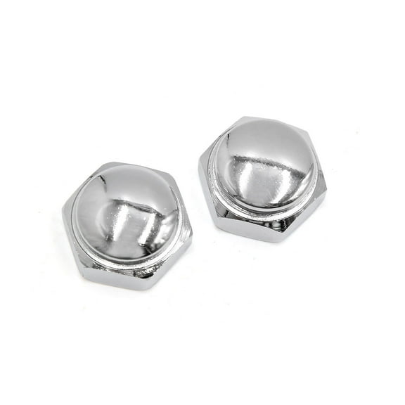 Unique Bargains 2 Pcs 22mm Thread Diameter Metal Motorcycle Steering Wheel Shaft Cap Acorn Hex Nuts