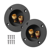 Unique Bargains 2 Pcs 3 Inch Speaker Box Terminal with Binding Post 2-Way Speaker Terminals Screw Type Subwoofer Box Terminal Banana Plug for DIY Home Car Stereo