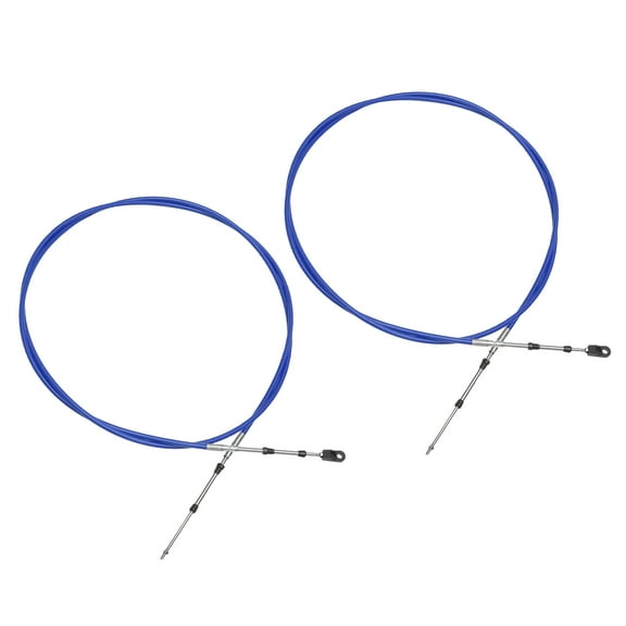 Unique Bargains 2 Pcs 300cm 10FT 33C/3300 Marine Boat Throttle Shift Control Cable Blue with Fastening Head