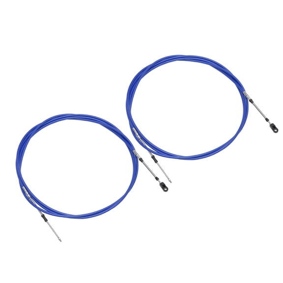 Unique Bargains 2 Pcs 500cm 16FT 33C/3300 Marine Boat Throttle Shift Control Cable Blue with Fastening Head