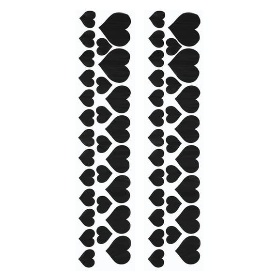 Unique Bargains 2 Pcs 56 Heart Pattern Car Bumper Sticker Decal Waterproof Vinyl Black Motorbike Window Laptops Suitcase Scratch Blocking Sticker 97x22cm