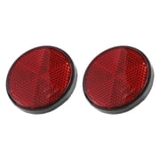 Unique Bargains 2 Pcs 56mm Red Universal Round Reflective Warning Reflector with Adhesive Tape for Motorcycle Bike