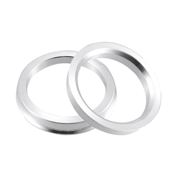 Unique Bargains 2 Pcs 57.1mm to 63.4mm Universal Car Hub Centric Rings Silver Tone