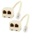 thumbnail image 1 of Unique Bargains 2 Pcs 6P4C RJ11 Male to Double Female M/F Splitter Telepone Connector Adapter, 1 of 3
