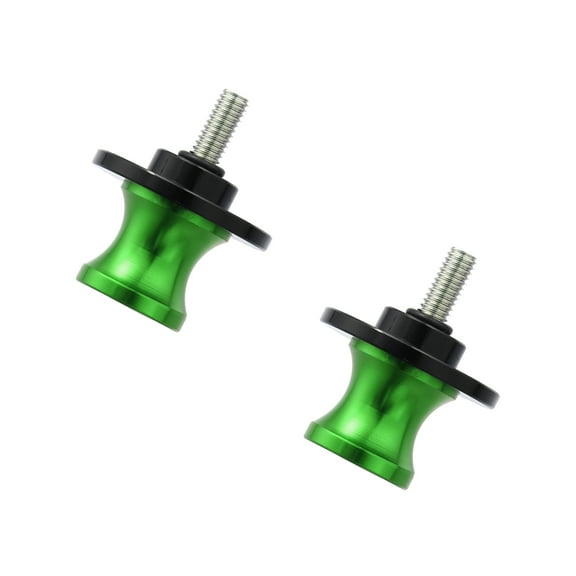 Unique Bargains 2 Pcs 6mm Metal Motorcycle Swing Arm Spool Rear Stand Swing Arm Spool Sliders Green