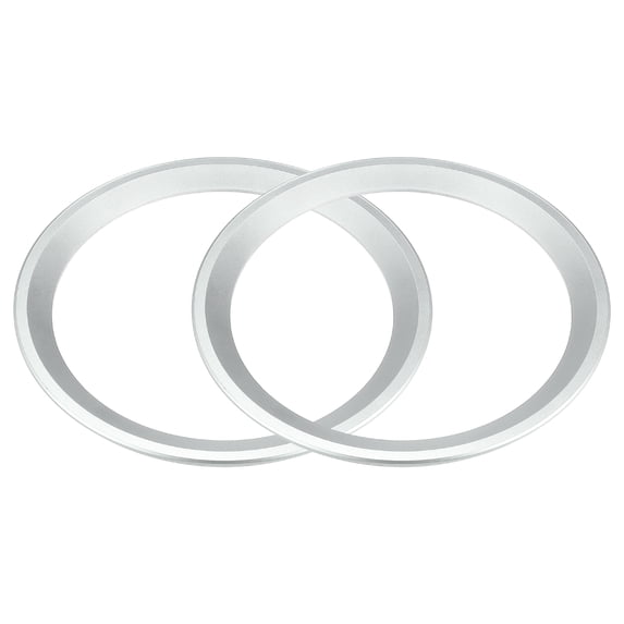 Unique Bargains 2 Pcs 8" Subwoofer Speaker Rings Cover Spacers Decorative Circle Without Mesh Grille ABS Silver Tone