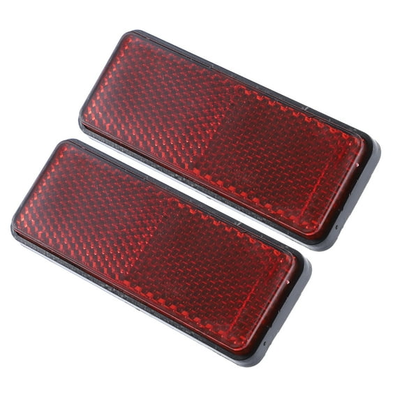Unique Bargains 2 Pcs 87.5x34mm Red Universal Rectangular Reflective Warning Reflector with Adhesive Tape for Motorcycle