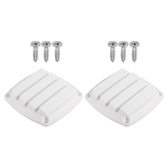 Unique Bargains 2 Pcs Air Exhaust Ventilator Louvered Grille Cover for RV Boat Marine Replacement Blinds Vents White