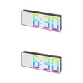 thumbnail image 1 of Unique Bargains 2 Pcs Alarm Clock Big Numbers Display Temperature Black Mirror, 1 of 6