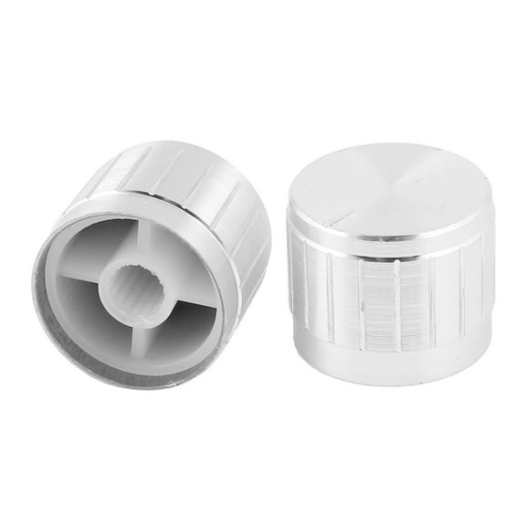 Unique Bargains 2 Pcs Aluminum Volume Control 5.5mm Shaft Potentiometer Knobs 21mm x 17mm