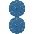 thumbnail image 1 of Unique Bargains 2 Pcs Analog Battery Operated Wall Clock 12 Inch Dark Blue, 1 of 6