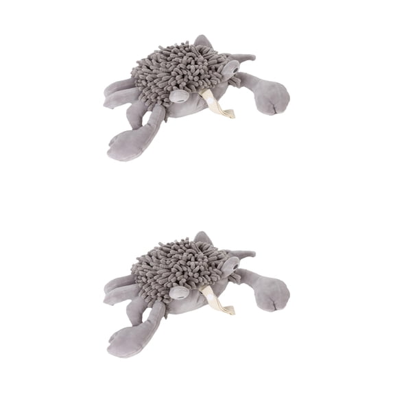 Unique Bargains 2 Pcs Animal Hand Towels 9" x 12" Grey