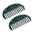 thumbnail image 1 of Unique Bargains 2 Pcs Anti-Static Hair Comb Wide Tooth for Thick Curly Hair Hair Care Detangling Comb Dark Green, 1 of 7