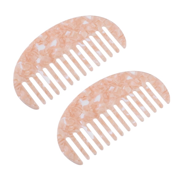 Unique Bargains 2 Pcs Anti-Static Hair Comb Wide Tooth for Thick Curly Hair Hair Care Detangling Comb Pink