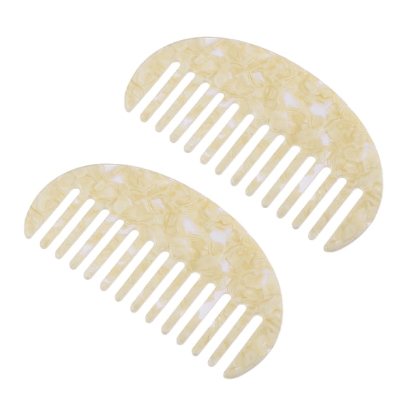 Unique Bargains 2 Pcs Anti-Static Hair Comb Wide Tooth for Thick Curly Hair Hair Care Detangling Comb White