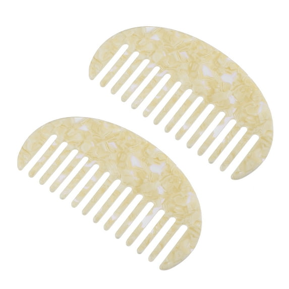 Unique Bargains 2 Pcs Anti-Static Hair Comb Wide Tooth for Thick Curly Hair Hair Care Detangling Comb White
