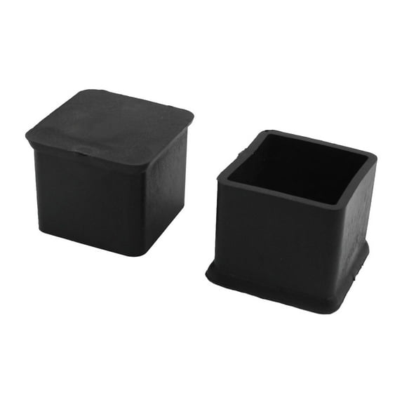 Uxcell 25mmx25mm Square Furniture Leg Protection Rubber Chair Feet Ferrules Black 2 Pcs