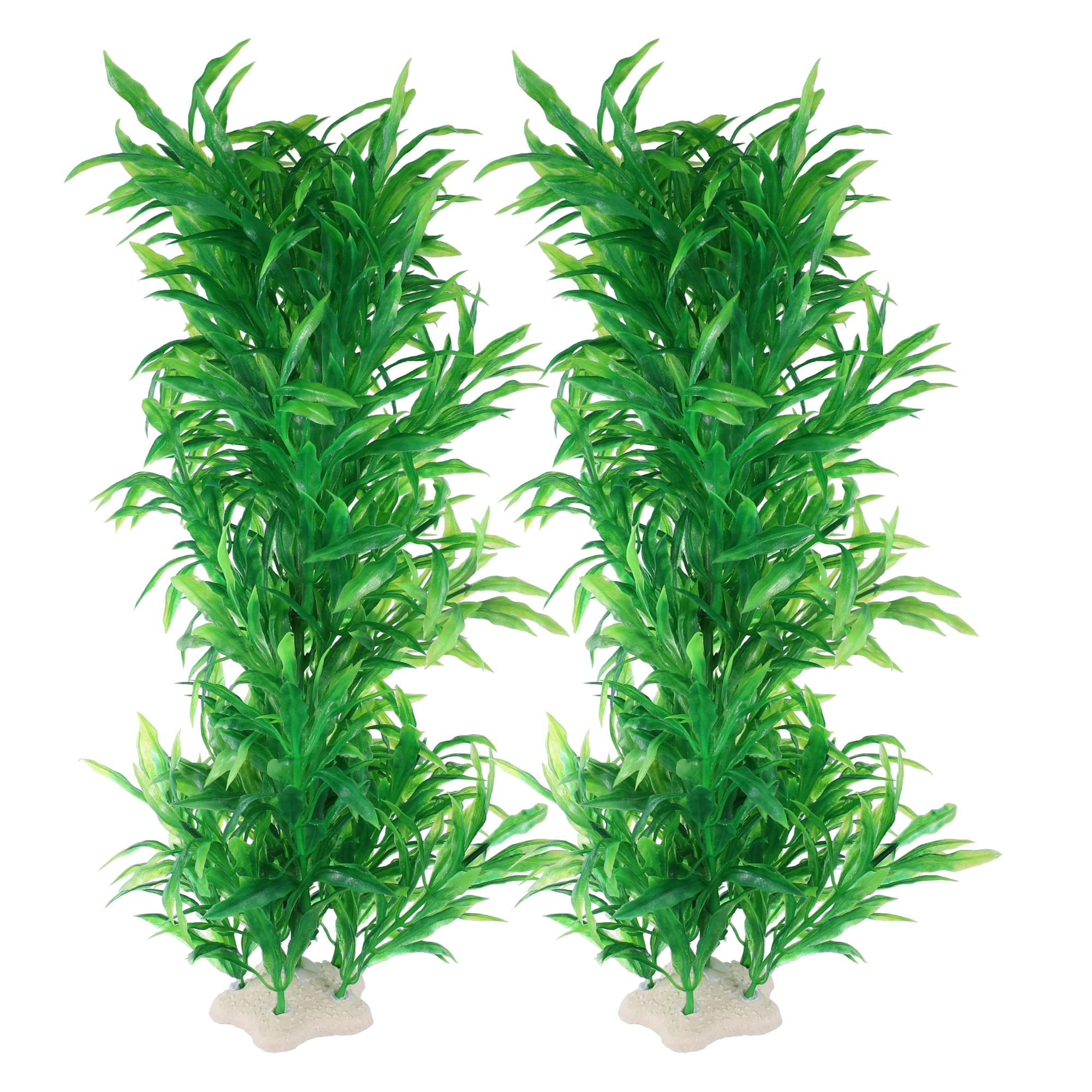 Unique Bargains 2 Pcs Aquarium Plastic Plants Fish Tank Artificial