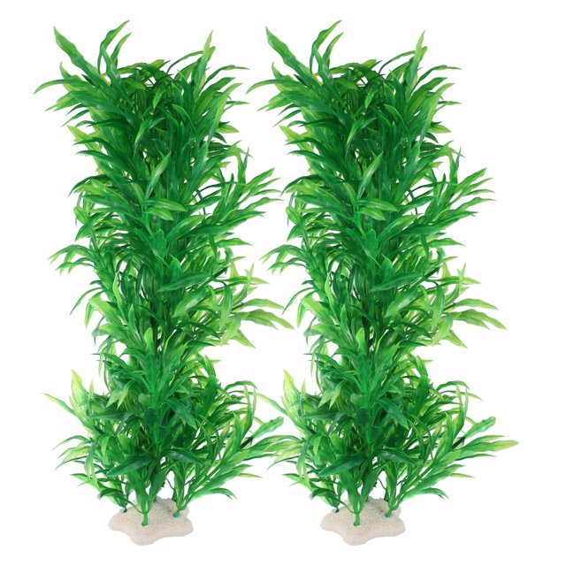 Unique Bargains 2 Pcs Aquarium Plastic Plants Fish Tank Artificial