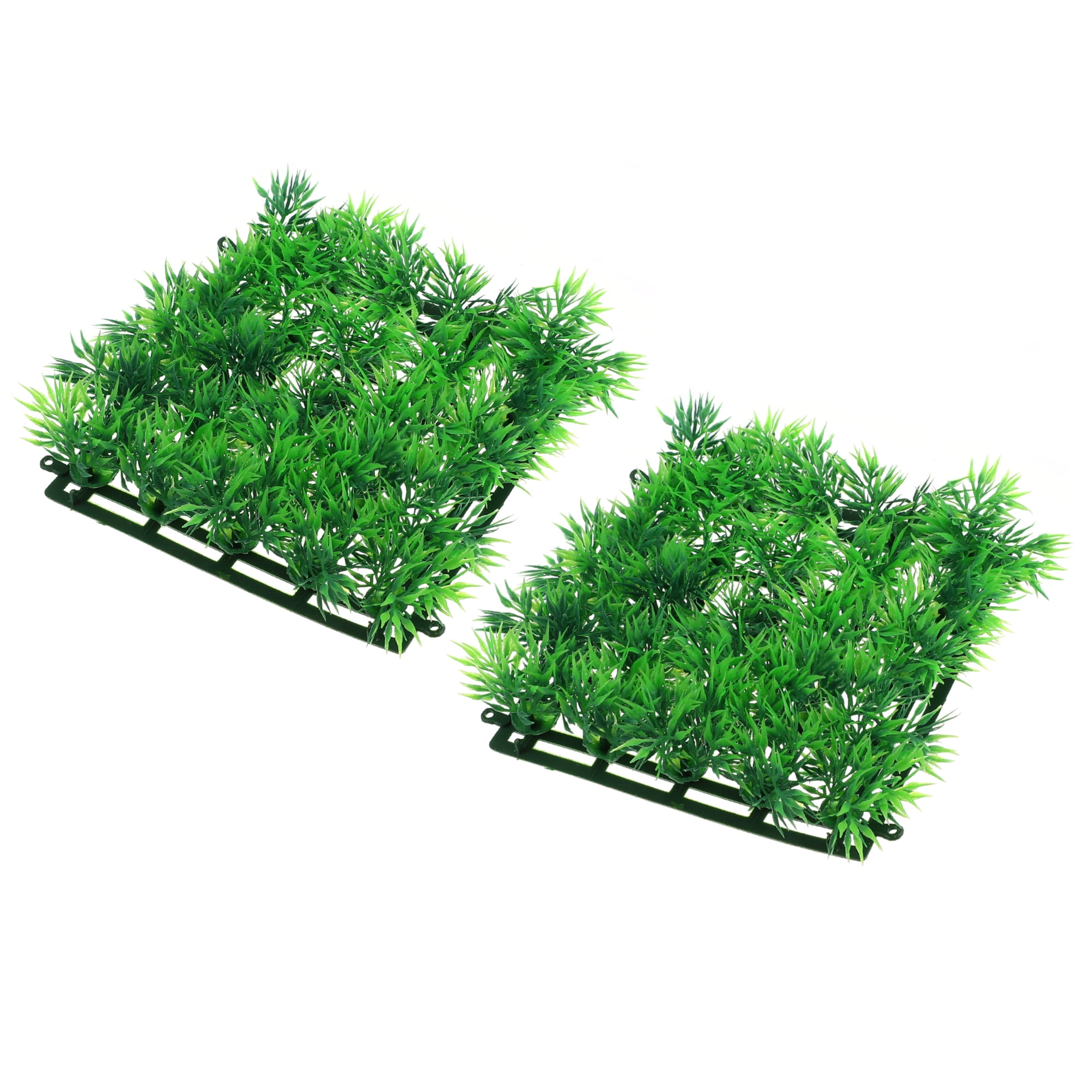 Unique Bargains 2 Pcs Artificial Platsic Lawn for Plants Decor Green 6.3"x5.91"