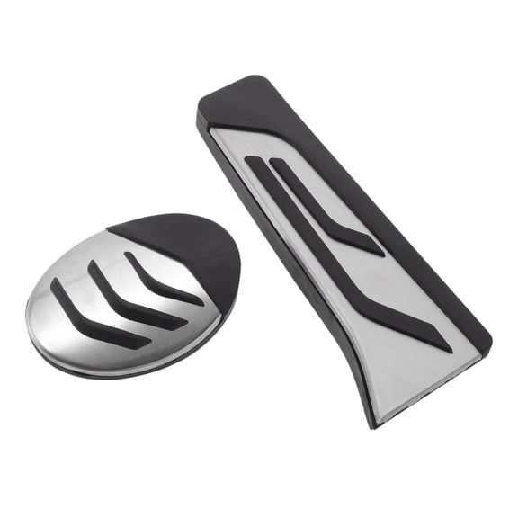 Unique Bargains 2 Pcs Automatic Foot Pedal Pads Foot Accelerator Pedal Covers for BMW 1-Series (F40) 2020-2022 Stainless Steel Silver Tone