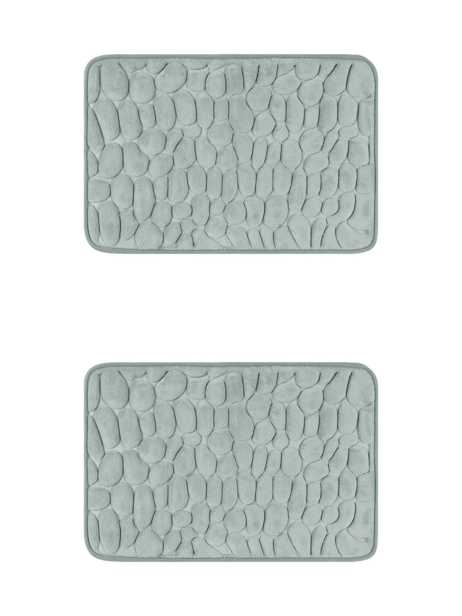 Unique Bargains 2 Pcs Bath Mat Quick Dry Bath Mats Grey 16" x 24"/20" x 32"