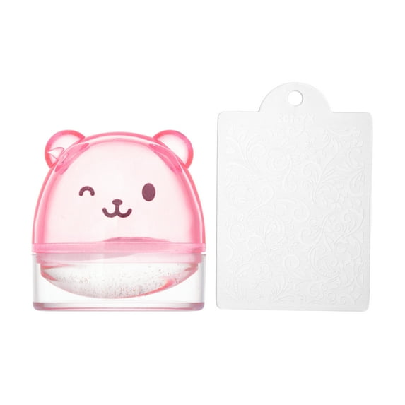 Unique Bargains 2 Pcs Bears Nail Art Stamp for Nail DIY Pink