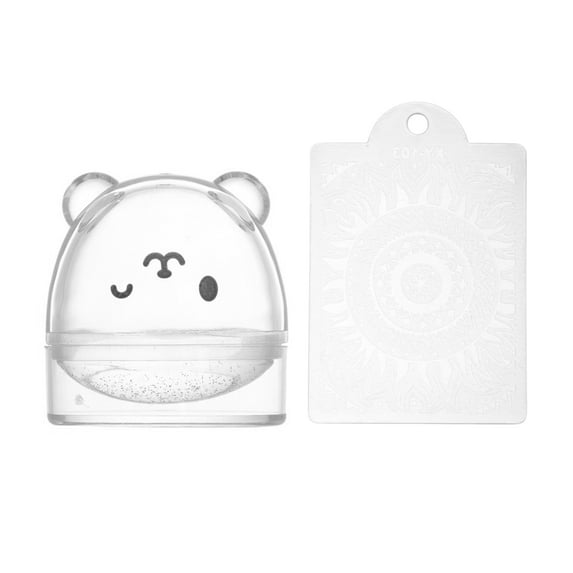 Unique Bargains 2 Pcs Bears Nail Art Stamp for Nail DIY White